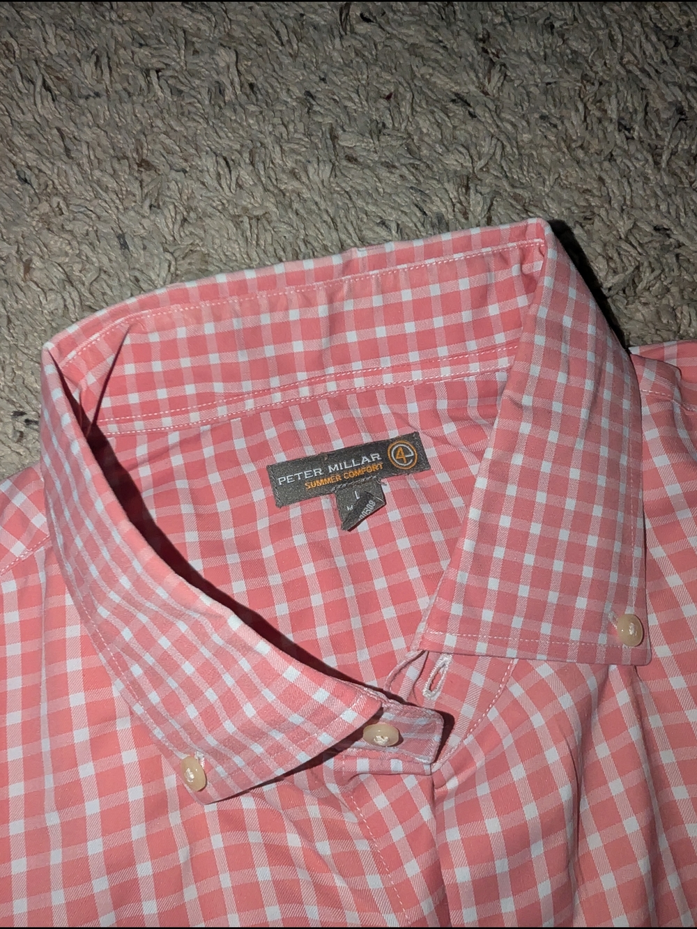 Peter Millar Summer Comfort Performance Sport Shirt Mens Size L